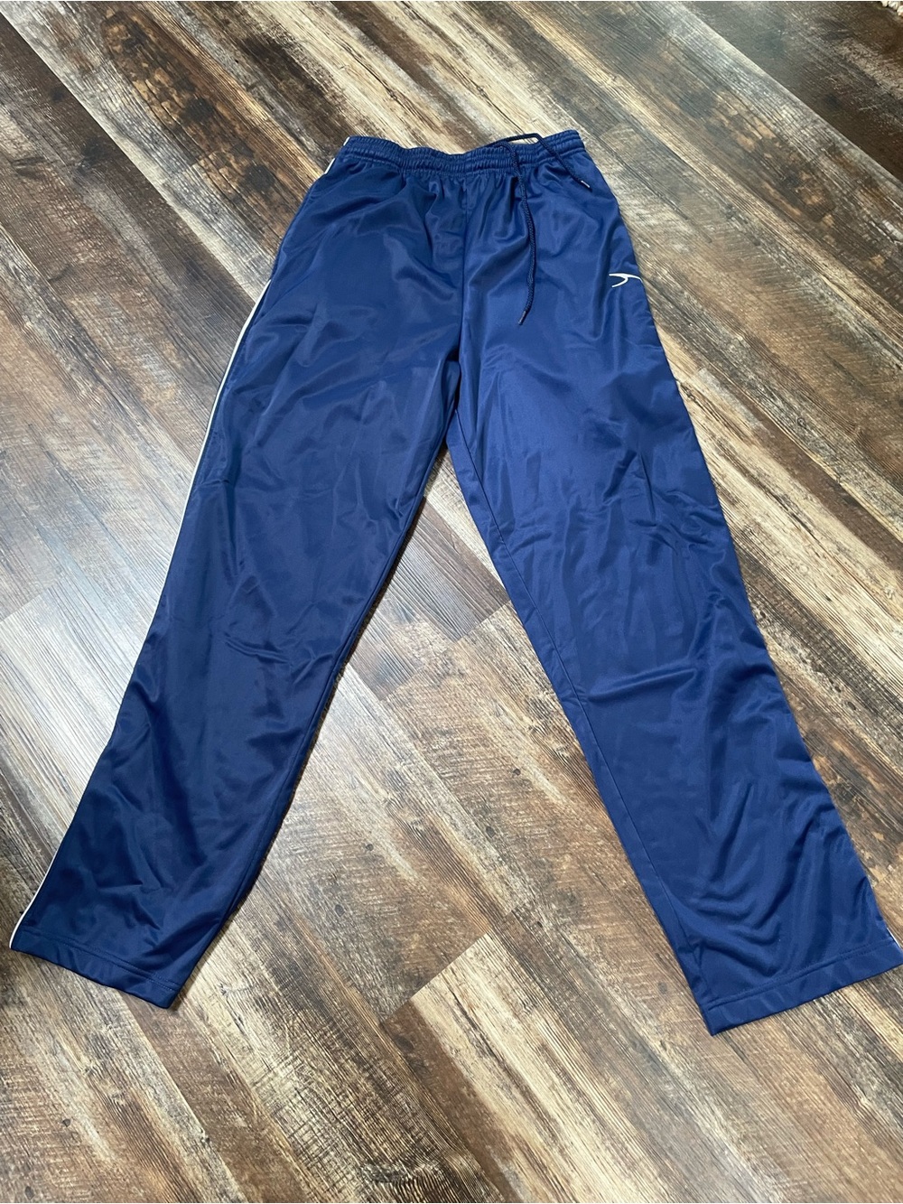 Navy Athletic Track Pants with Small Side Logo